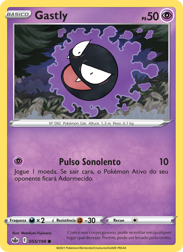 Gastly 55 — Reinado Arrepiante (Portuguese Pokémon TCG card)