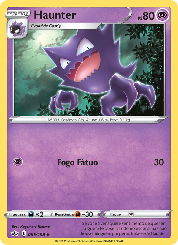 Haunter 56 — Reinado Arrepiante (Portuguese Pokémon TCG card)