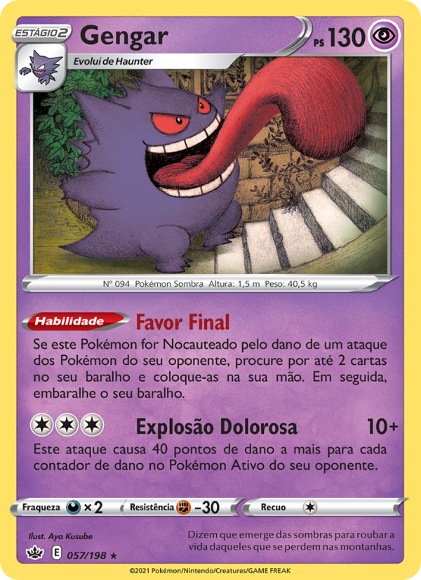 Gengar 57 — Reinado Arrepiante (Portuguese Pokémon TCG card)