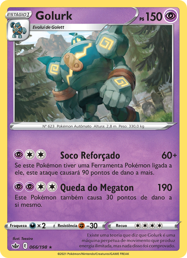 Golurk 66 — Reinado Arrepiante (Portuguese Pokémon TCG card)