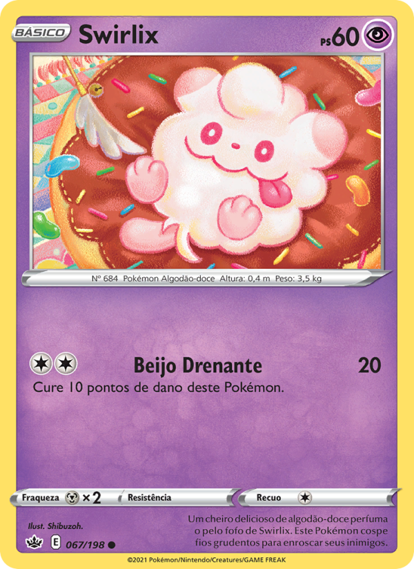 Swirlix 67 — Reinado Arrepiante (Portuguese Pokémon TCG card)