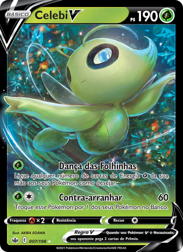 Celebi V 7 — Reinado Arrepiante (Portuguese Pokémon TCG card)