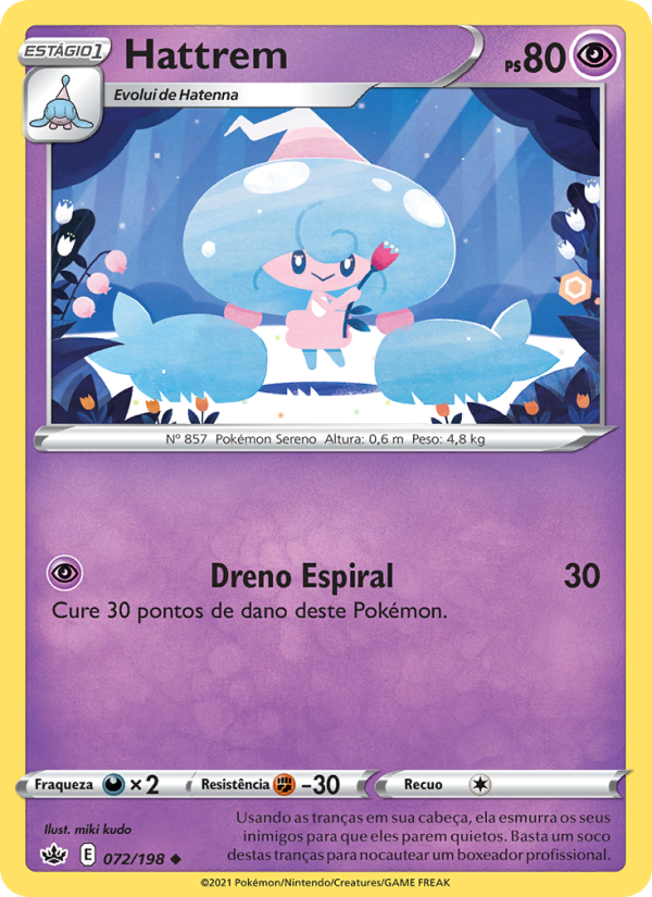 Hattrem 72 — Reinado Arrepiante (Portuguese Pokémon TCG card)