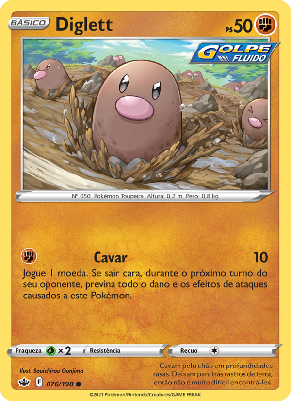 Diglett 76 — Reinado Arrepiante (Portuguese Pokémon TCG card)