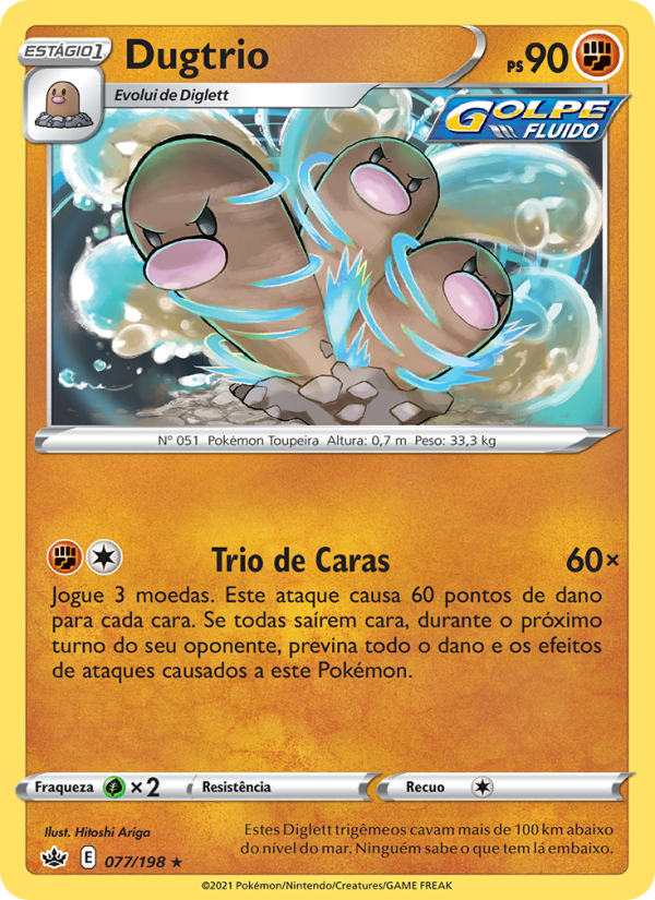 Dugtrio 77 — Reinado Arrepiante (Portuguese Pokémon TCG card)