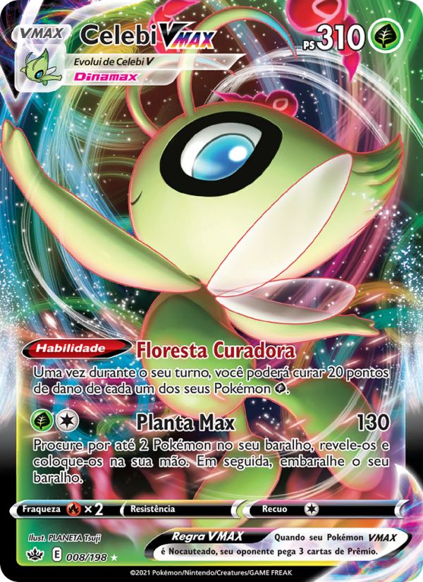 Celebi VMAX 8 — Reinado Arrepiante (Portuguese Pokémon TCG card)