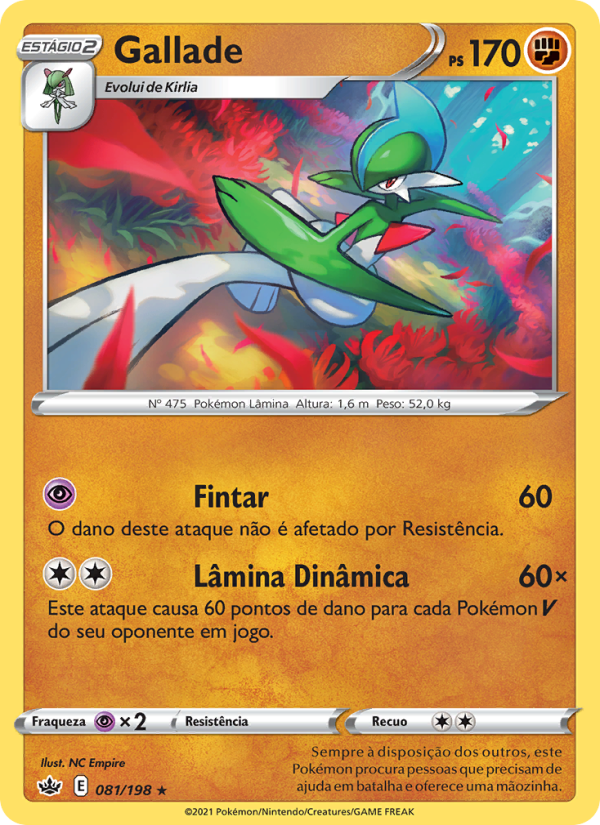 Gallade 81 — Reinado Arrepiante (Portuguese Pokémon TCG card)