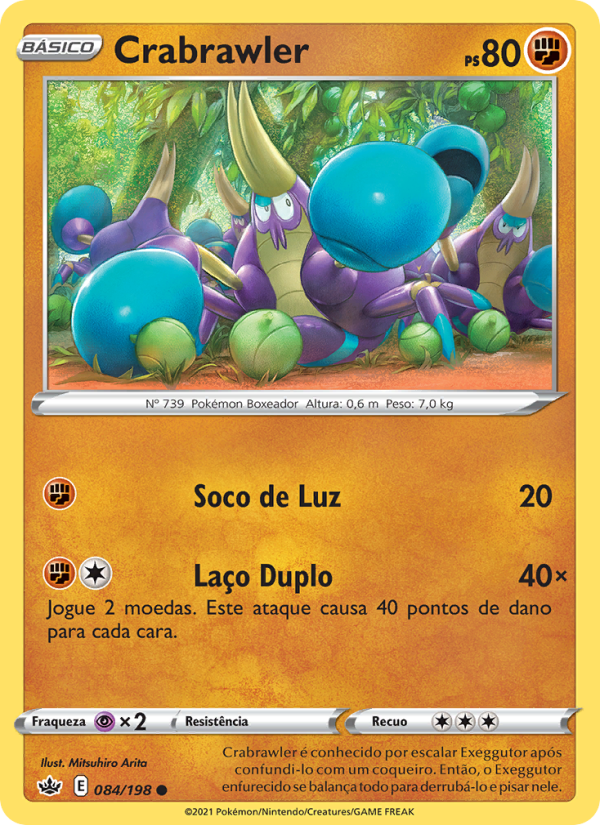 Crabrawler 84 — Reinado Arrepiante (Portuguese Pokémon TCG card)
