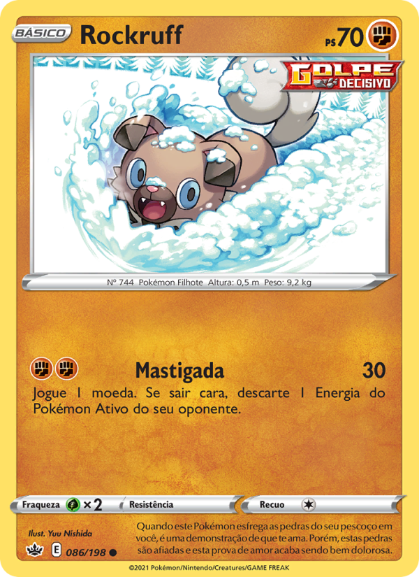 Rockruff 86 — Reinado Arrepiante (Portuguese Pokémon TCG card)