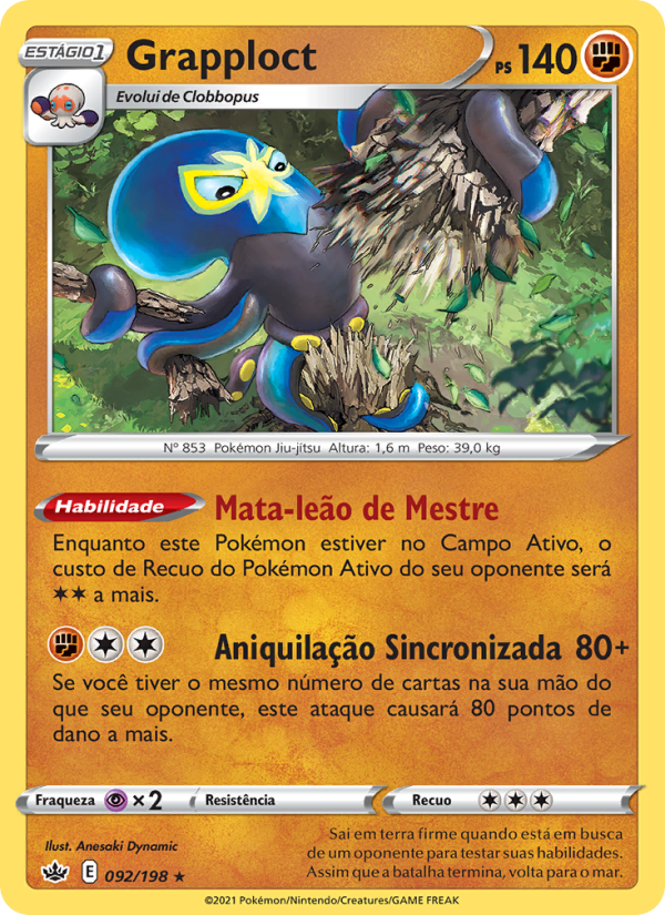 Grapploct 92 — Reinado Arrepiante (Portuguese Pokémon TCG card)