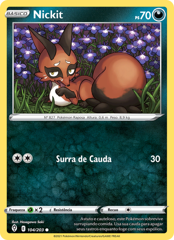 Nickit 104 — Céus em Evolução (Portuguese Pokémon TCG card)