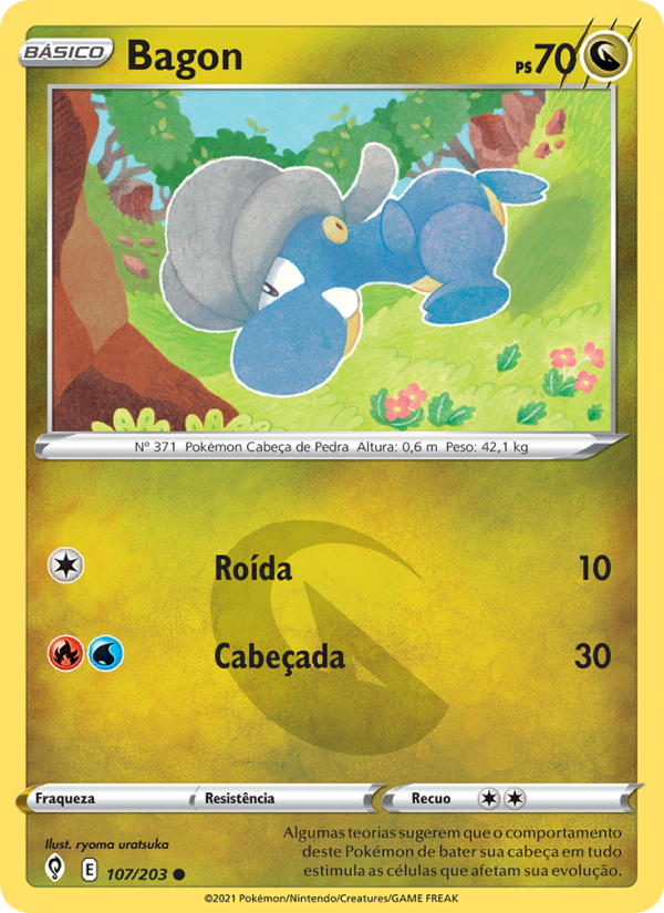 Bagon 107 — Céus em Evolução (Portuguese Pokémon TCG card)