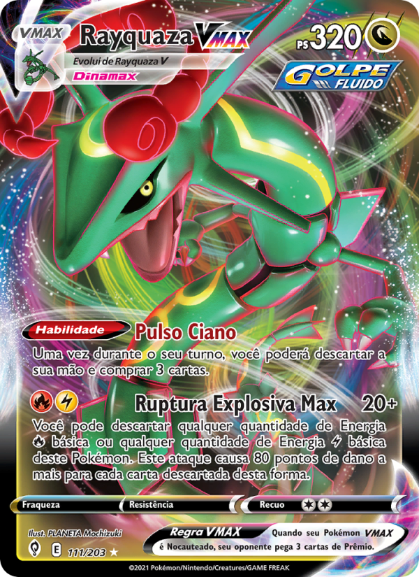Rayquaza VMAX 111 — Céus em Evolução (Portuguese Pokémon TCG card)