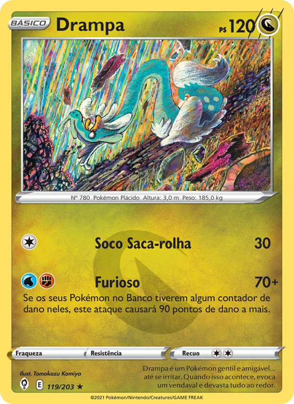 Drampa 119 — Céus em Evolução (Portuguese Pokémon TCG card)