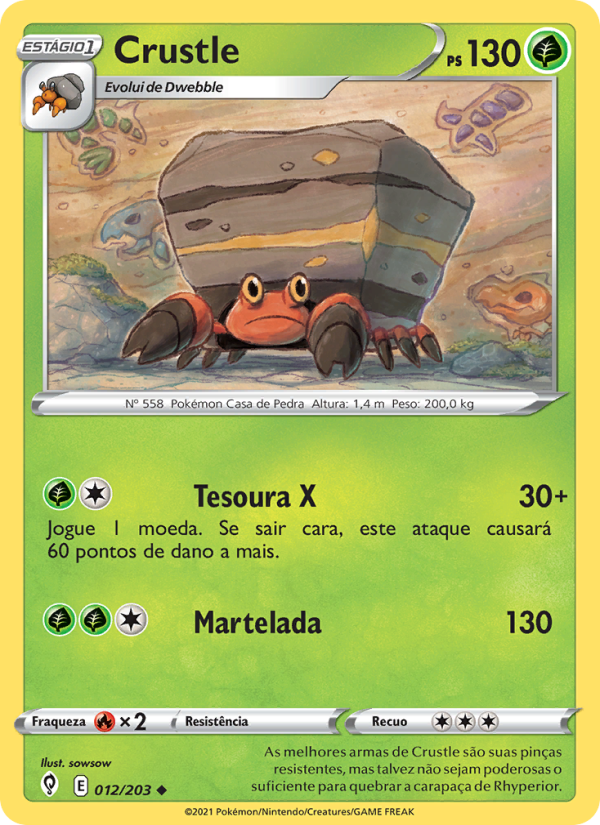 Crustle 12 — Céus em Evolução (Portuguese Pokémon TCG card)