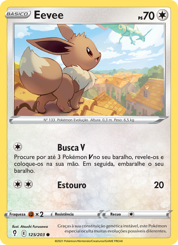 Eevee 125 — Céus em Evolução (Portuguese Pokémon TCG card)