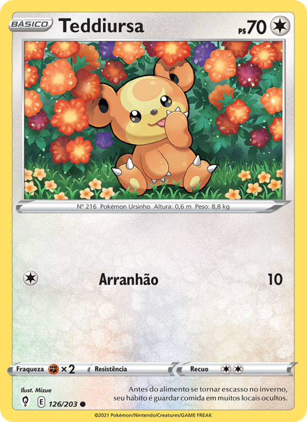 Teddiursa 126 — Céus em Evolução (Portuguese Pokémon TCG card)