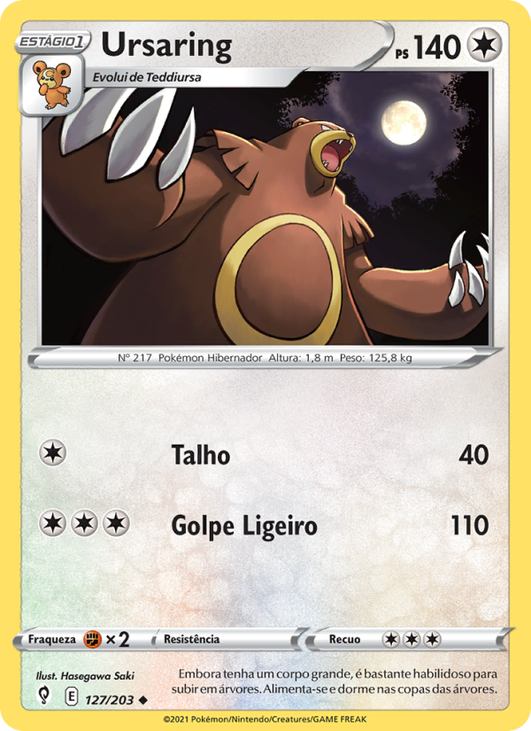 Ursaring 127 — Céus em Evolução (Portuguese Pokémon TCG card)