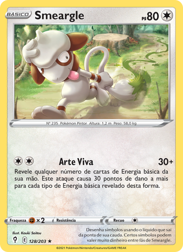 Smeargle 128 — Céus em Evolução (Portuguese Pokémon TCG card)