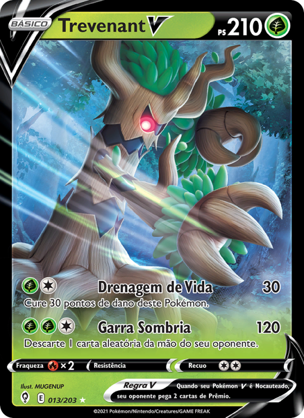 Trevenant V 13 — Céus em Evolução (Portuguese Pokémon TCG card)