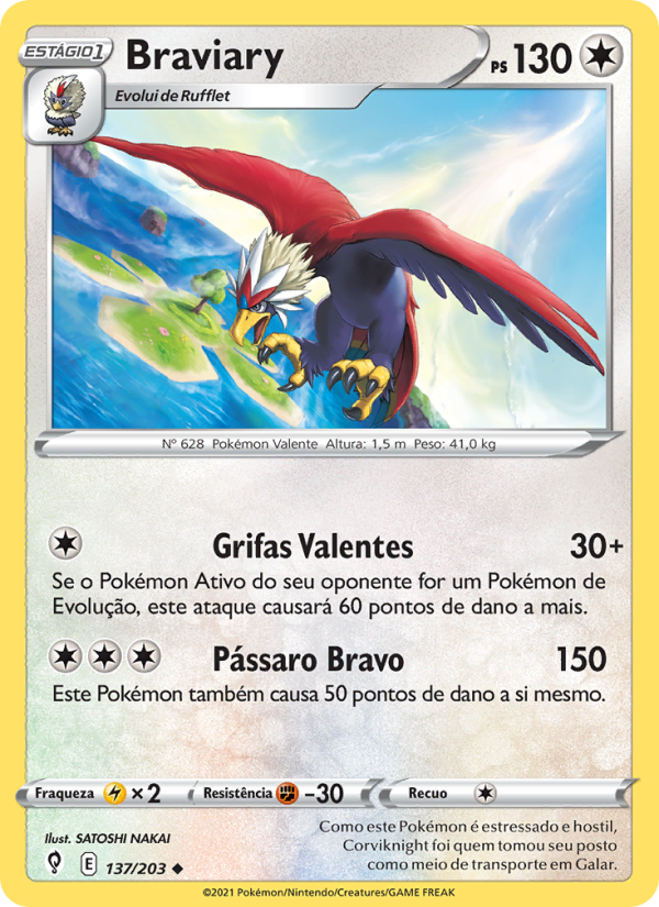 Braviary 137 — Céus em Evolução (Portuguese Pokémon TCG card)