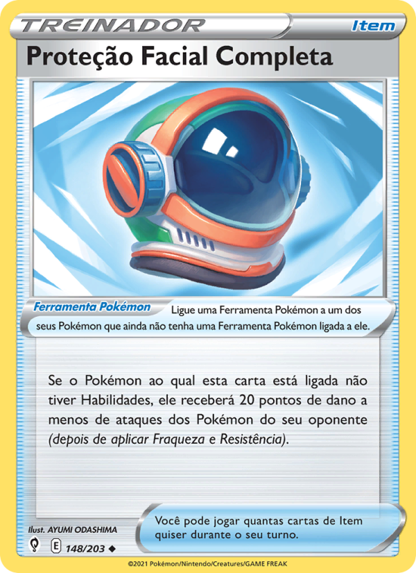 Proteção Facial Completa 148 — Céus em Evolução (Portuguese Pokémon TCG card)