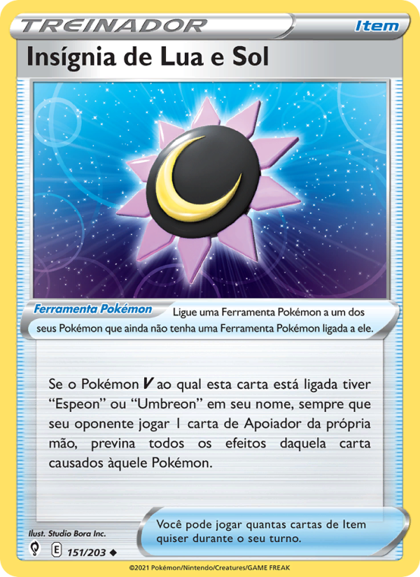 Insígnia de Lua e Sol 151 — Céus em Evolução (Portuguese Pokémon TCG card)