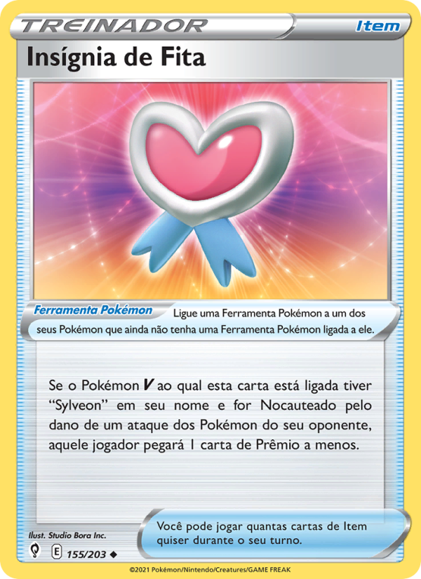 Insígnia de Fita 155 — Céus em Evolução (Portuguese Pokémon TCG card)