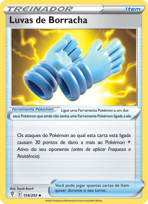 Luvas de Borracha 156 — Céus em Evolução (Portuguese Pokémon TCG card)