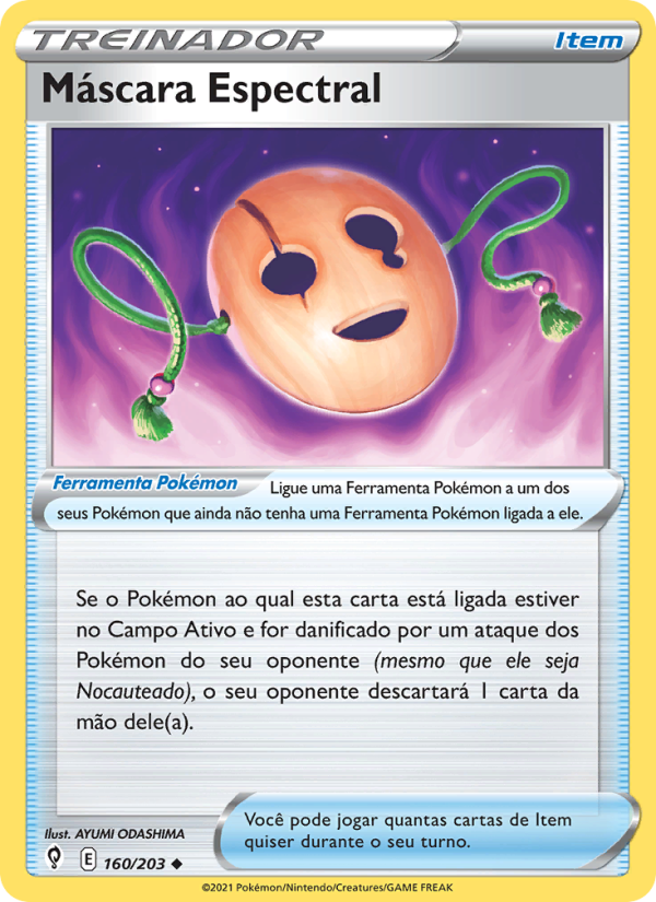 Máscara Espectral 160 — Céus em Evolução (Portuguese Pokémon TCG card)
