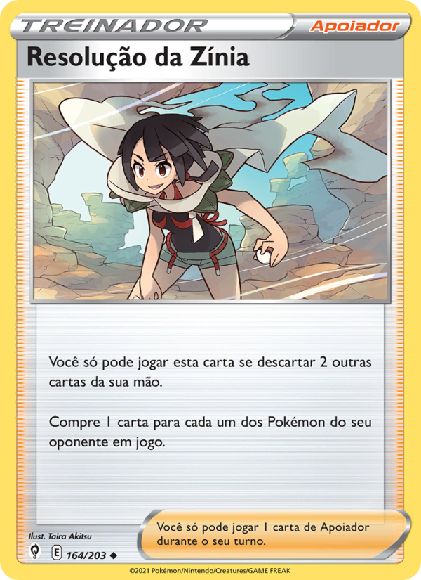 Resolução da Zínia 164 — Céus em Evolução (Portuguese Pokémon TCG card)