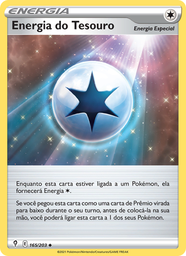 Energia do Tesouro 165 — Céus em Evolução (Portuguese Pokémon TCG card)