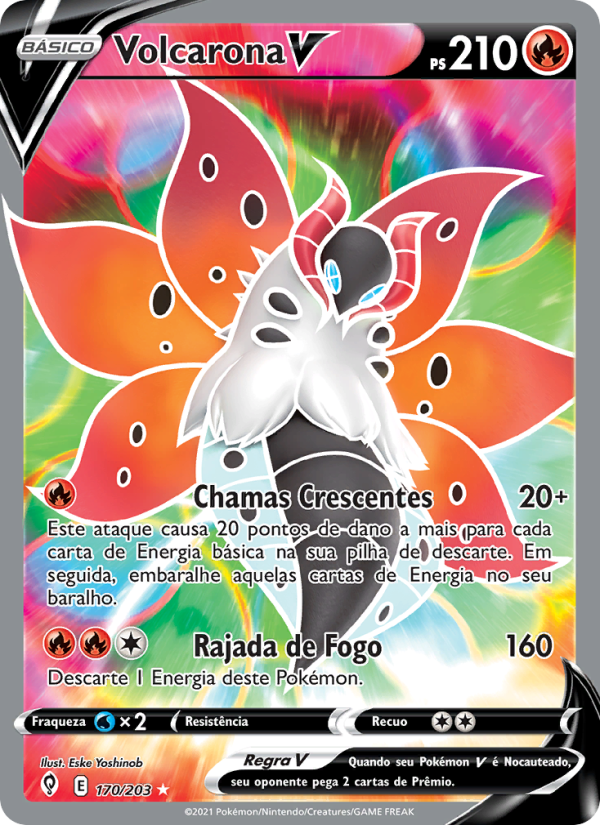 Volcarona V 170 — Céus em Evolução (Portuguese Pokémon TCG card)