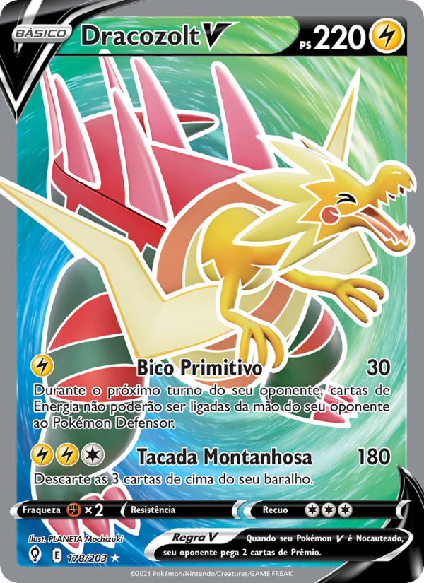 Dracozolt V 178 — Céus em Evolução (Portuguese Pokémon TCG card)