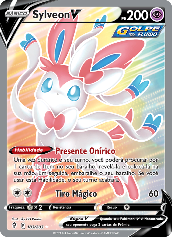 Sylveon V 183 — Céus em Evolução (Portuguese Pokémon TCG card)