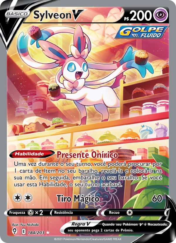 Sylveon V 184 — Céus em Evolução (Portuguese Pokémon TCG card)