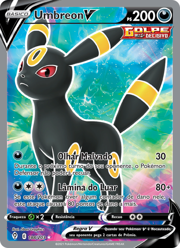 Umbreon V 188 — Céus em Evolução (Portuguese Pokémon TCG card)