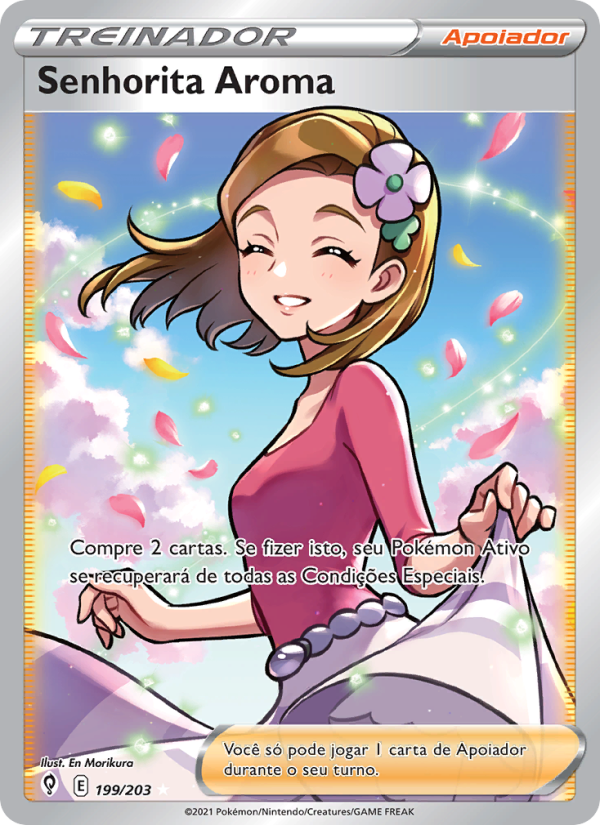 Senhorita Aroma 199 — Céus em Evolução (Portuguese Pokémon TCG card)
