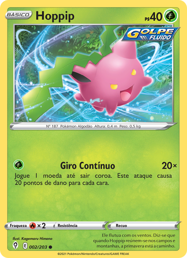 Hoppip 2 — Céus em Evolução (Portuguese Pokémon TCG card)