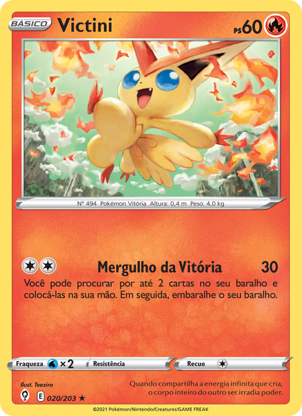 Victini 20 — Céus em Evolução (Portuguese Pokémon TCG card)