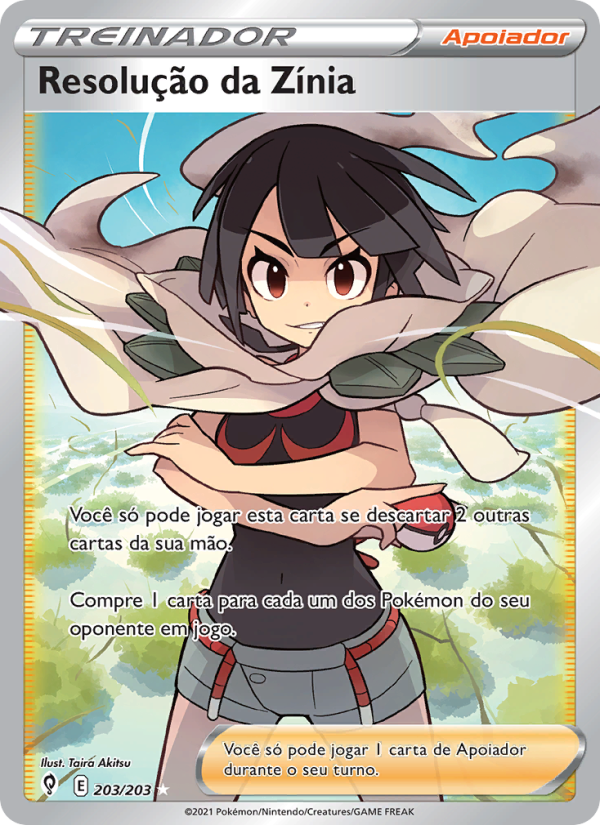 Resolução da Zínia 203 — Céus em Evolução (Portuguese Pokémon TCG card)