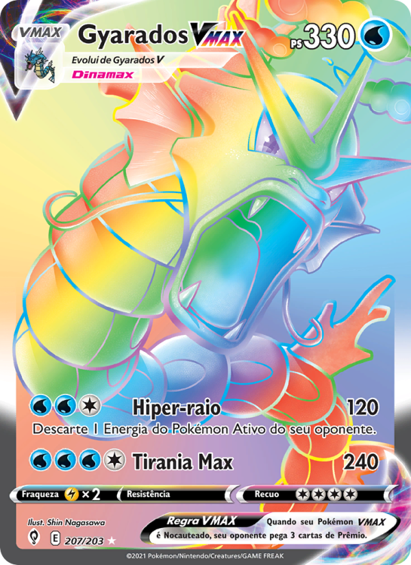 Gyarados VMAX 207 — Céus em Evolução (Portuguese Pokémon TCG card)