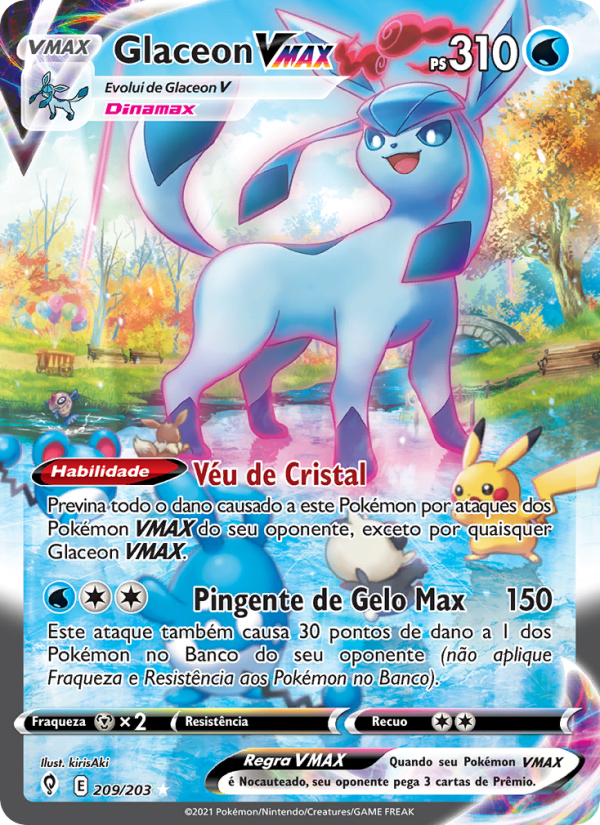 Glaceon VMAX 209 — Céus em Evolução (Portuguese Pokémon TCG card)