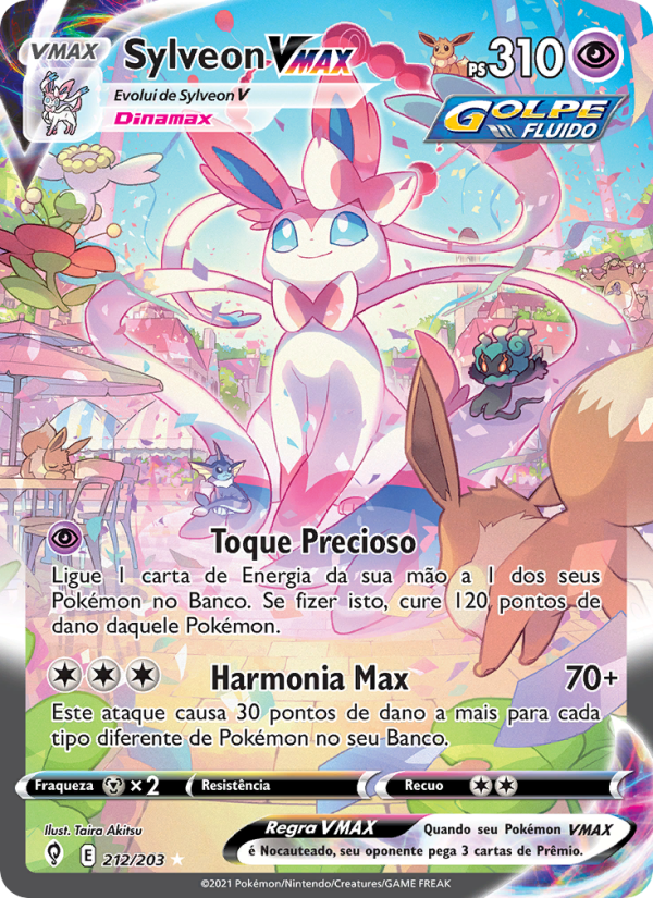Sylveon VMAX 212 — Céus em Evolução (Portuguese Pokémon TCG card)