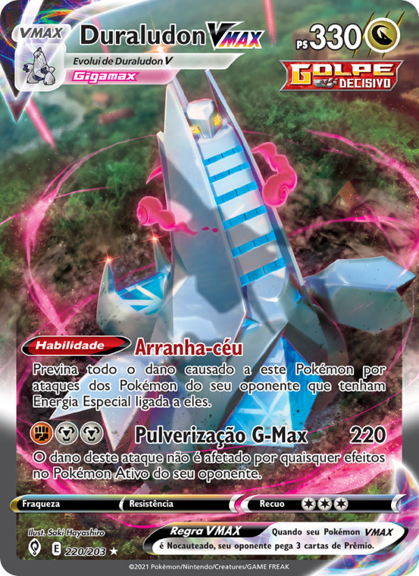 Duraludon VMAX 220 — Céus em Evolução (Portuguese Pokémon TCG card)