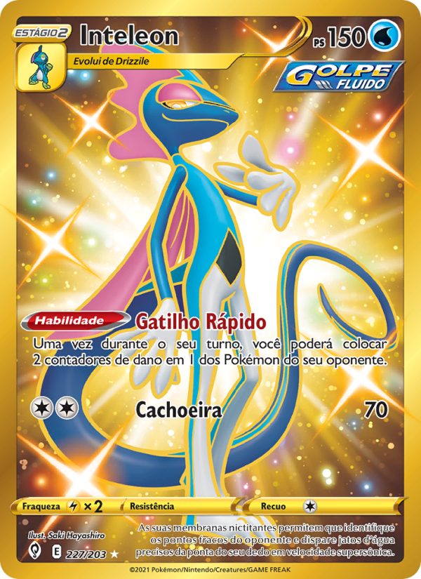 Inteleon 227 — Céus em Evolução (Portuguese Pokémon TCG card)