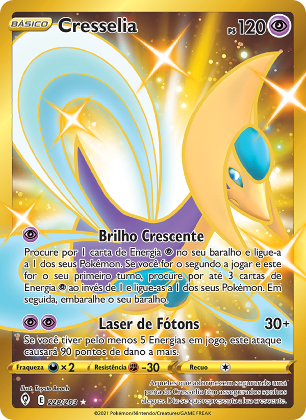 Cresselia 228 — Céus em Evolução (Portuguese Pokémon TCG card)