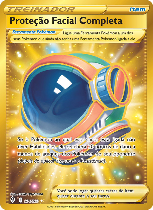 Proteção Facial Completa 231 — Céus em Evolução (Portuguese Pokémon TCG card)