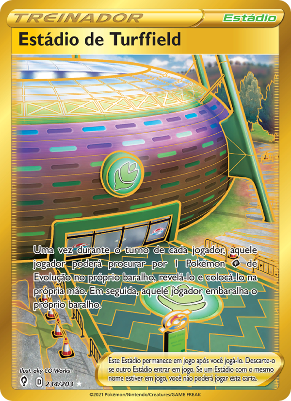Estádio de Turffield 234 — Céus em Evolução (Portuguese Pokémon TCG card)