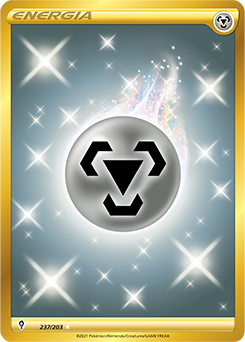 Energia de Metal 237 — Evolving Skies (Portuguese Pokémon TCG card)